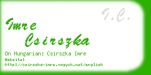 imre csirszka business card